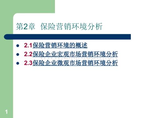 保險營銷環境分析.ppt